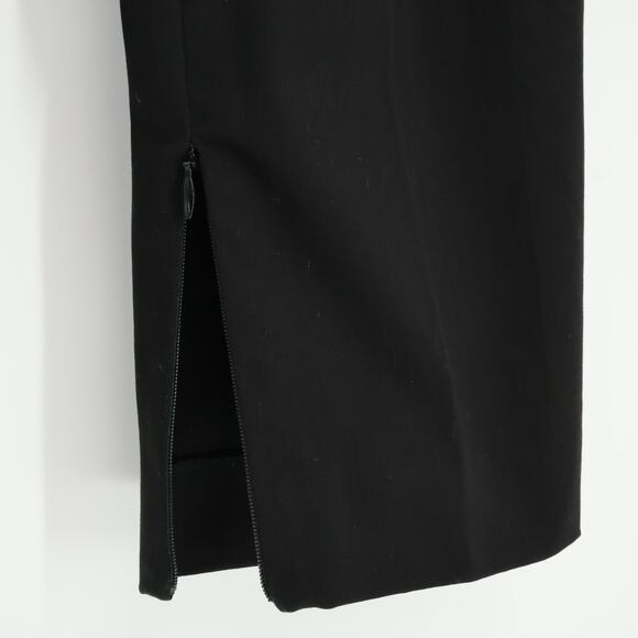 Theory Pants Womens 4 Black Sateen Stretch Cotton Zip Hem Straight Leg Ankle - Picture 7 of 13